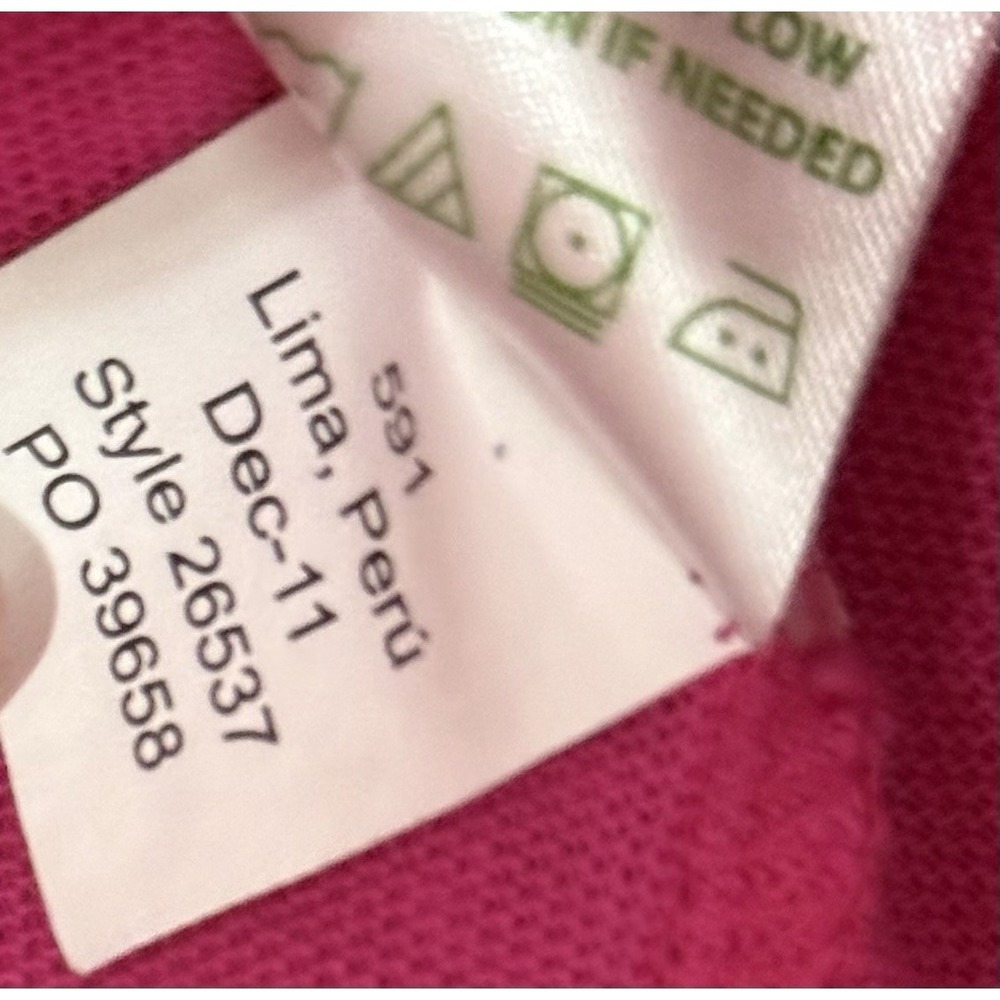 Lilly Pulitzer Ruffle Cardigan Sweater Women's Medium Pink Cotton Knit Preppy - Picture 7 of 8